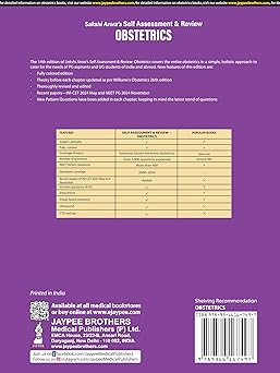 Sakshi Arora's Self Assessment & Review Obstetrics 14/E