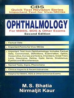 CBS Quick Text Revision Series Important Text for Viva / MCQs: Ophthalmology for MBBS, BDS & Other Exams, 2e (PB)