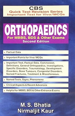 CBS Quick Text Revision Series Important Text for Viva / MCQs: Orthopaedics for MBBS, BDS & Other Exams, 2e (PB)