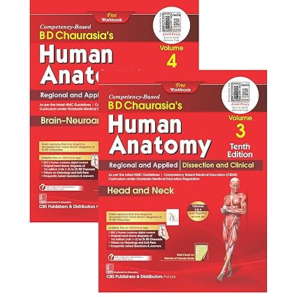 BD Chaurasias Human Anatomy 10e Vol 3 And 4 Regional And Applied Dissection And Clinical Head And Neck Brain Neuroanatomy (PB) Set Of 2 Vols  Pre-Pub Price Valid 05/08/2024