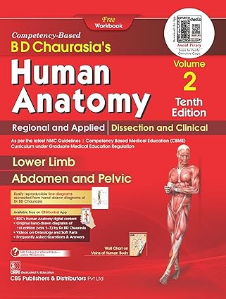 BD Chaurasias Human Anatomy 10e Vol 2 Regional And Applied Dissection And Clinical Lower Limb Abdomen And Pelvis With Free Workbook And Ebooks (PB)  Pre-Pub Price Valid 05/08/2024