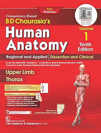 BD Chaurasias Human Anatomy 10e Vol. 1 Regional And Applied Dissection And Clinical Upper Limb Thorax With Free Workbook And Ebooks (PB)  Pre-Pub Price Valid 05/08/2024