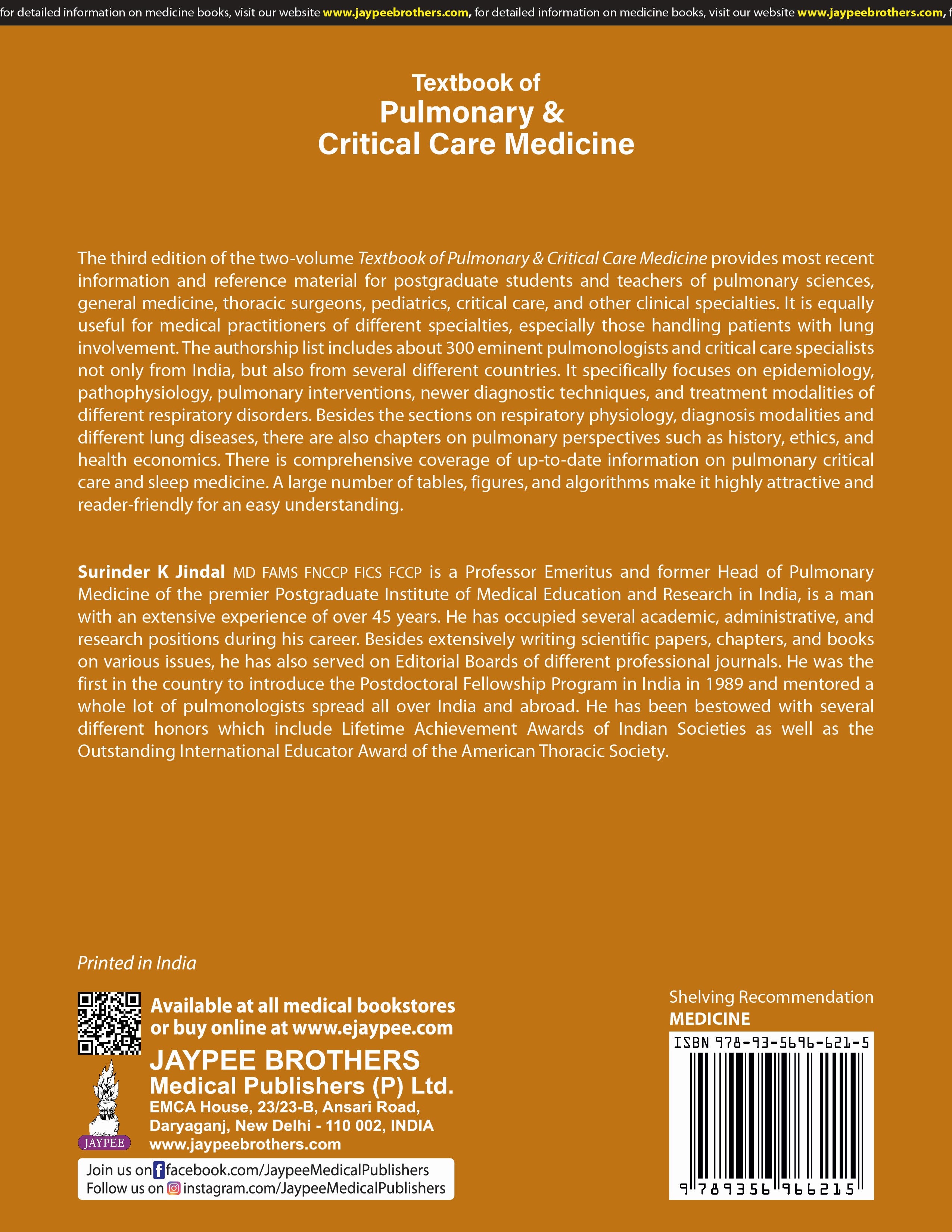 Textbook of Pulmonary & Critical Care Medicine (2 Volumes)