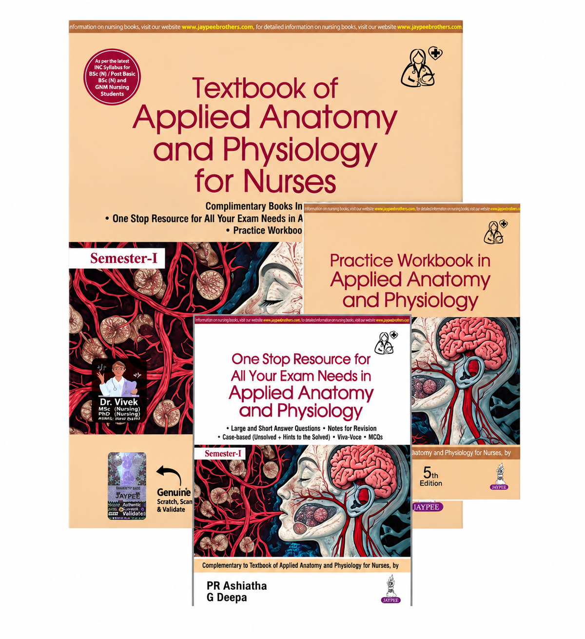 Textbook of Applied Anatomy and Physiology for Nurses with Practice Workbook in Applied Anatomy and Physiology & One Stop Resource for All Your Exam Needs in Applied Anatomy and Physiology