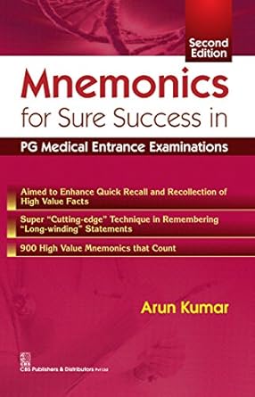 Mnemonics,for Sure Success in -PG Medical Entrance Examinations 2e