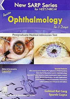 New SARP Series: for NEET/NBE/AIRevise Ophthalmology in 3 Days (PB)