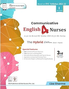 Communicative English 4 Nurses 3e As Per The Revised Inc Syllabus 2021-22 For Bsc Nursing Semester I (PB)