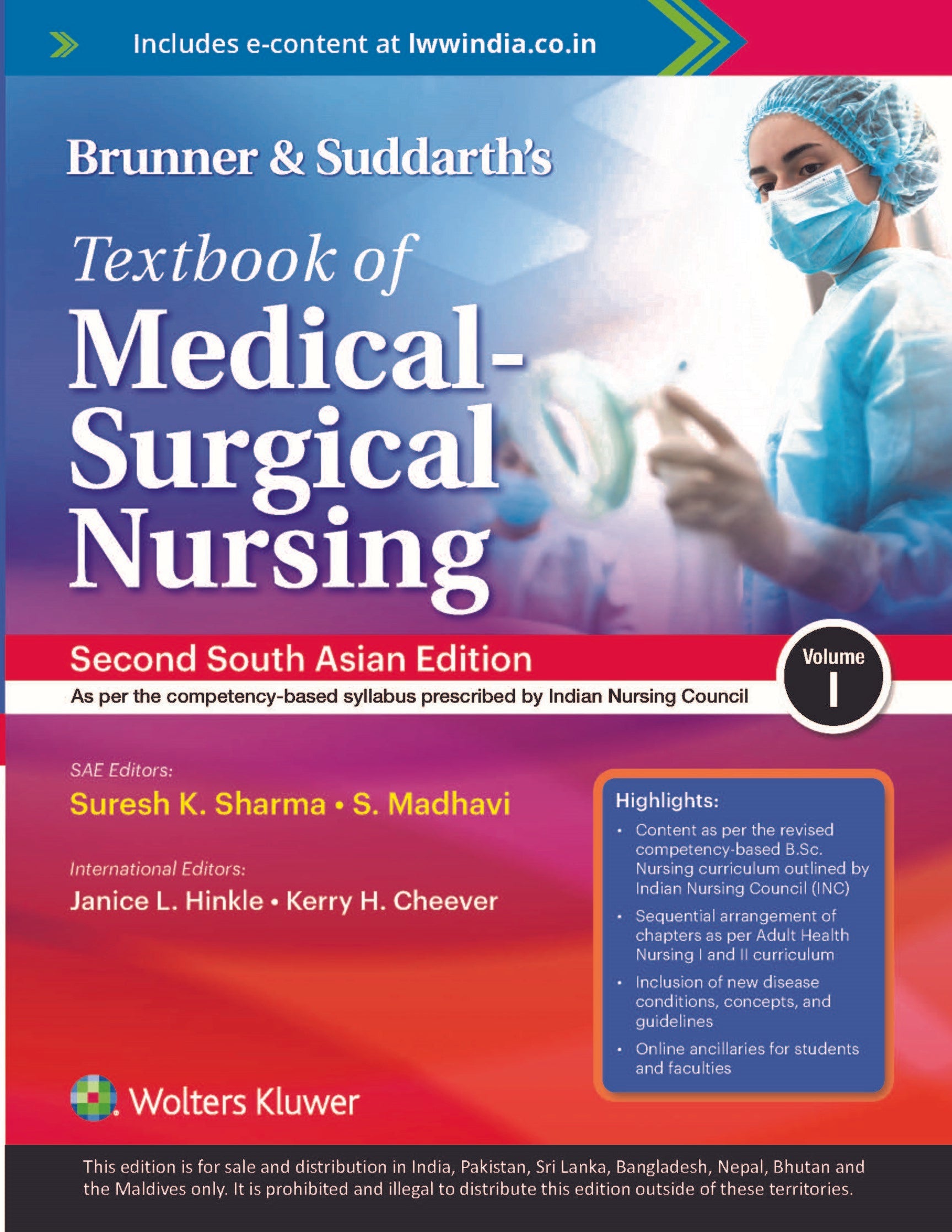 Brunner & Suddarth’s Textbook of Medical - Surgical Nursing, (Vol 2 Set) 2nd South Asian ed